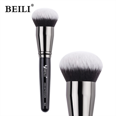 BEILI Pensula de machiaj pentru fond de ten negru Big Definer Pudră Fard de obraz Moale Păr sintetic Perie de machiaj Highlighter Fan Contour Tools