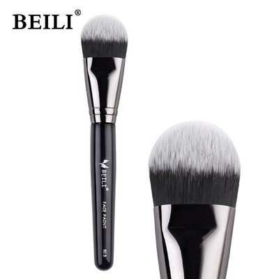 BEILI Pensula de machiaj pentru fond de ten negru Big Definer Pudră Fard de obraz Moale Păr sintetic Perie de machiaj Highlighter Fan Contour Tools
