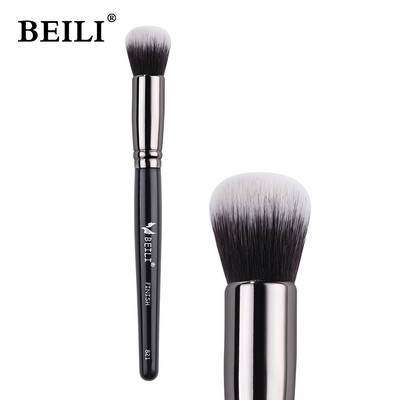 BEILI Pensula de machiaj pentru fond de ten negru Big Definer Pudră Fard de obraz Moale Păr sintetic Perie de machiaj Highlighter Fan Contour Tools