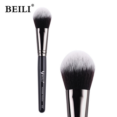 BEILI Pensula de machiaj pentru fond de ten negru Big Definer Pudră Fard de obraz Moale Păr sintetic Perie de machiaj Highlighter Fan Contour Tools