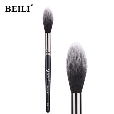 BEILI Pensula de machiaj pentru fond de ten negru Big Definer Pudră Fard de obraz Moale Păr sintetic Perie de machiaj Highlighter Fan Contour Tools