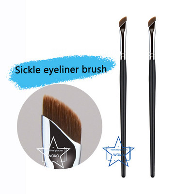 Nouă perie Sickle pentru eyeliner, ultra subțire, cu unghi oblic, cu cap plat, perie pentru sprâncene, cuțit, perie de machiaj, perie lichidă pentru creion de ochi