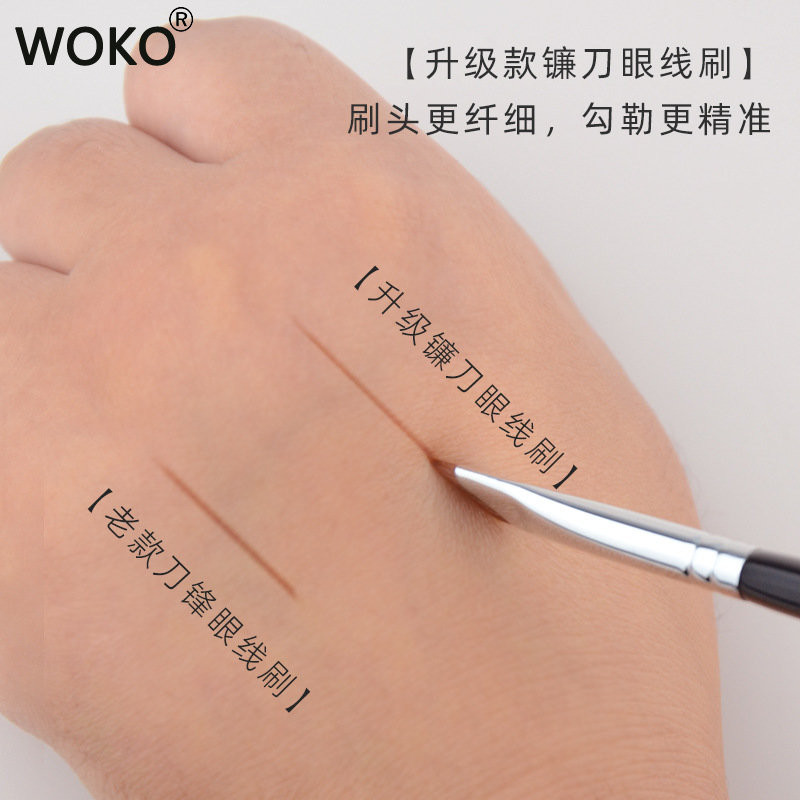 Nouă perie Sickle pentru eyeliner, ultra subțire, cu unghi oblic, cu cap plat, perie pentru sprâncene, cuțit, perie de machiaj, perie lichidă pentru creion de ochi