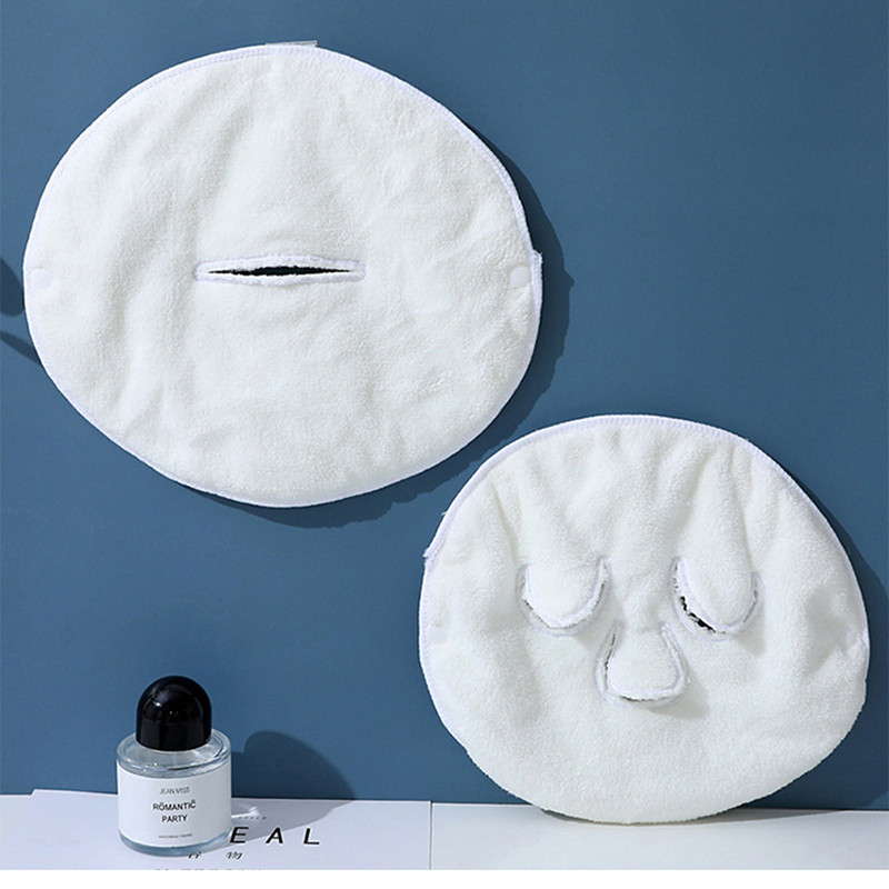 Näorätik Valge niisutav ja niisutav ilusalongi ja külma kuuma kompressmask paksendatud korallifliisist näorätik 26x24cm