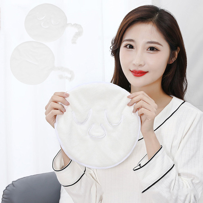 Näorätik Valge niisutav ja niisutav ilusalongi ja külma kuuma kompressmask paksendatud korallifliisist näorätik 26x24cm