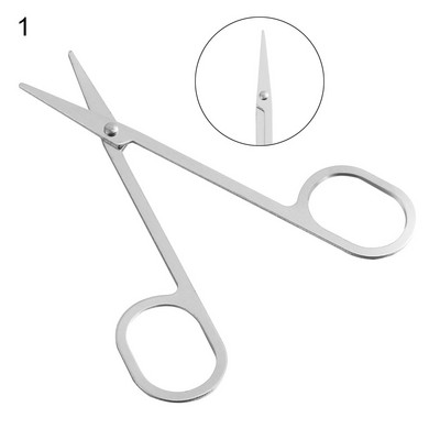 1 buc din oțel inoxidabil pentru sprâncene foarfece gene nas păr mustață îndepărtarea capului cu vârf rotund instrumente de îngrijire personală frumusețe