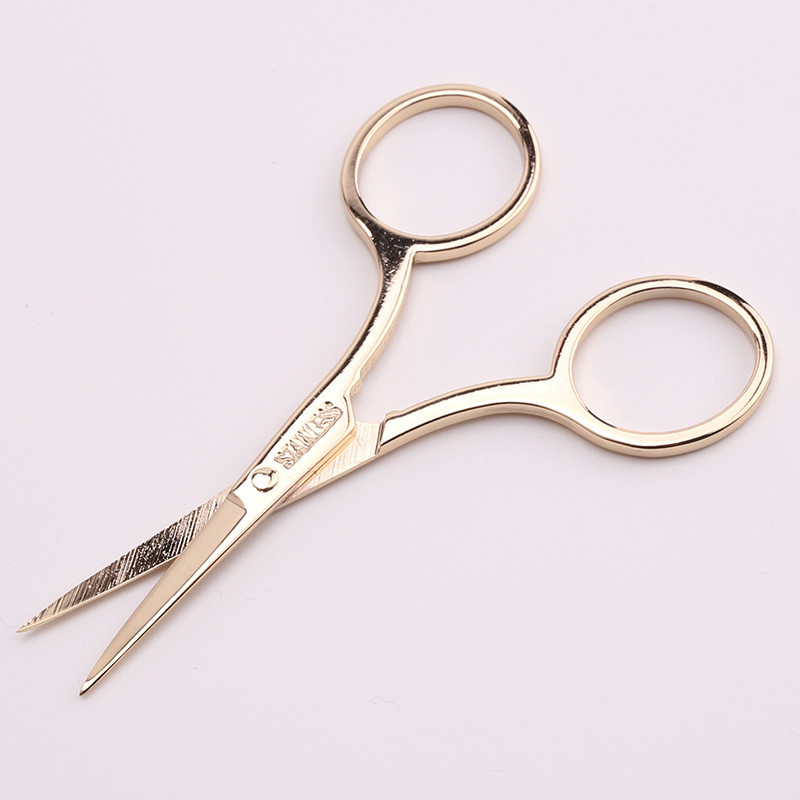 Foarfece de aur pentru femei pentru tăierea sprâncenelor Dispozitiv de îndepărtare a părului Instrumente de machiaj din oțel inoxidabil Instrument de frumusețe Foarfece pentru sprâncene New Fashion