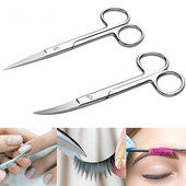 1 buc foarfece pentru sprâncene din oțel inoxidabil, vârf curbat drept, foarfece pentru manichiură, tundere pentru nas, barbă, pentru bărbierit, instrumente de machiaj