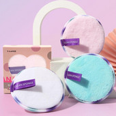 ELECOOL Tampoane demachiante reutilizabile Șervețele de bumbac Burete din microfibră Bumbac 3 buc./Cutie Faceți curățare Instrument îngroșat Îndepărtare M4O7