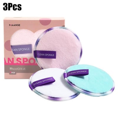 ELECOOL Tampoane demachiante reutilizabile Șervețele de bumbac Burete din microfibră Bumbac 3 buc./Cutie Faceți curățare Instrument îngroșat Îndepărtare M4O7