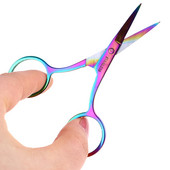 Šarene škare za obrve od nehrđajućeg čelika Mali alati za nokte Podrezivanje dlačica za obrve, nos, škare za trepavice Alat za podrezivanje šminke