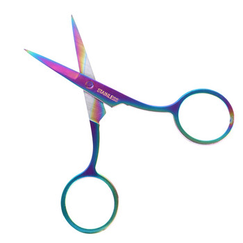 Цветна ножица за вежди от неръждаема стомана Малки инструменти за нокти Подстригване на косми за вежди в носа Ножица за вежди Мигли Инструмент за подстригване на грим