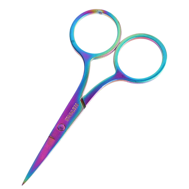 Šarene škare za obrve od nehrđajućeg čelika Mali alati za nokte Podrezivanje dlačica za obrve, nos, škare za trepavice Alat za podrezivanje šminke