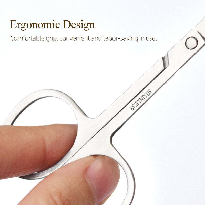 H&L SINCE Make Up Tool Foarfece de frumusețe pentru machiaj Foarfece rotunde și netede pentru sprâncene pentru machiaj