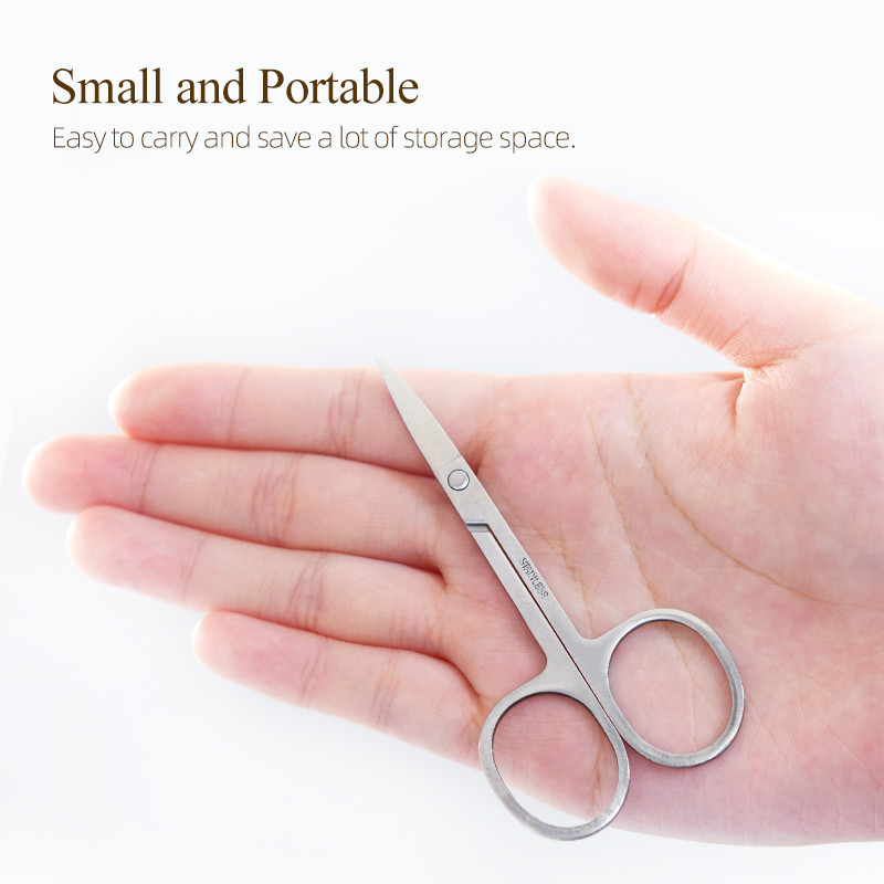 H&L SINCE Make Up Tool Foarfece de frumusețe pentru machiaj Foarfece rotunde și netede pentru sprâncene pentru machiaj