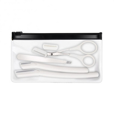 Set de 4 bucăți de instrumente pentru tunderea sprâncenelor Cuțit macro pentru tăierea sprâncenelor Foarfece pentru frumusețe Clip pentru sprâncene Instrumente convenabile pentru frumusețe