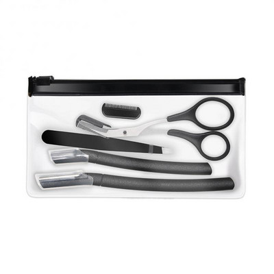 Set de 4 bucăți de instrumente pentru tunderea sprâncenelor Cuțit macro pentru tăierea sprâncenelor Foarfece pentru frumusețe Clip pentru sprâncene Instrumente convenabile pentru frumusețe