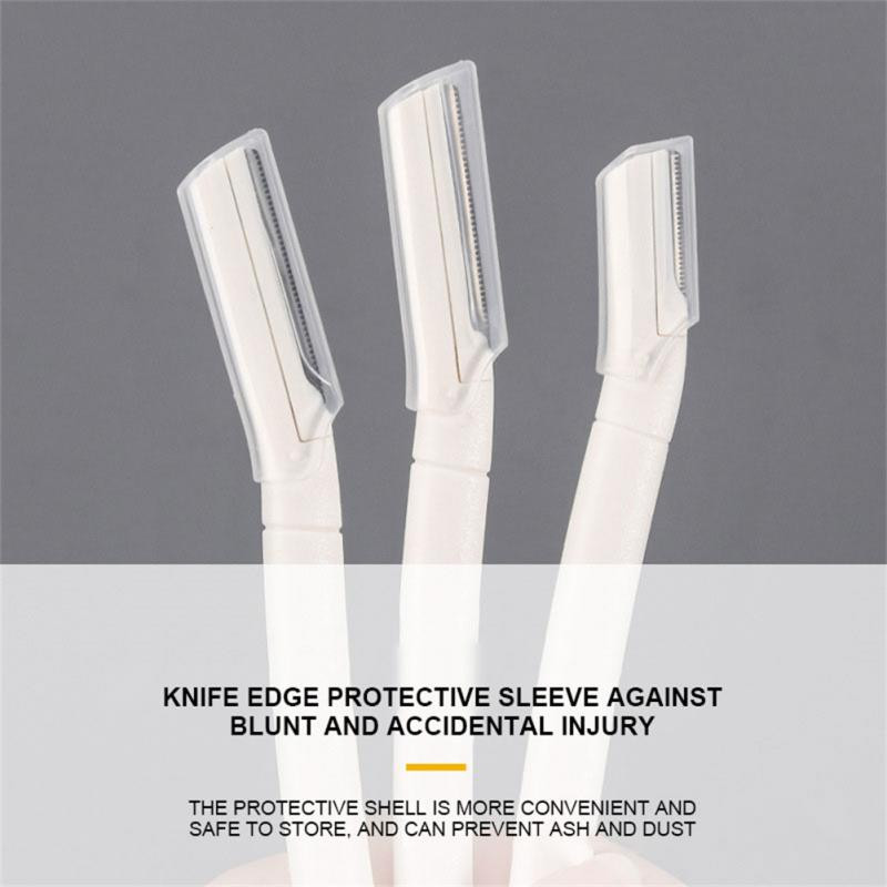 Set de 4 bucăți de instrumente pentru tunderea sprâncenelor Cuțit macro pentru tăierea sprâncenelor Foarfece pentru frumusețe Clip pentru sprâncene Instrumente convenabile pentru frumusețe