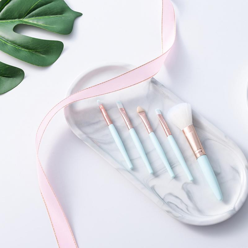 5db/szett Sminkefék Eszközkészlet Kozmetikai púder szemhéjpúder Blending Beauty Make Up Brush Finom puha ecset Maquiagem
