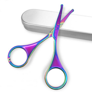 Цветна ножица за вежди от неръждаема стомана Малки инструменти за нокти Вежди Нос Подстригване на косми Ножица с остър връх Извивка Връх Инструмент за грим