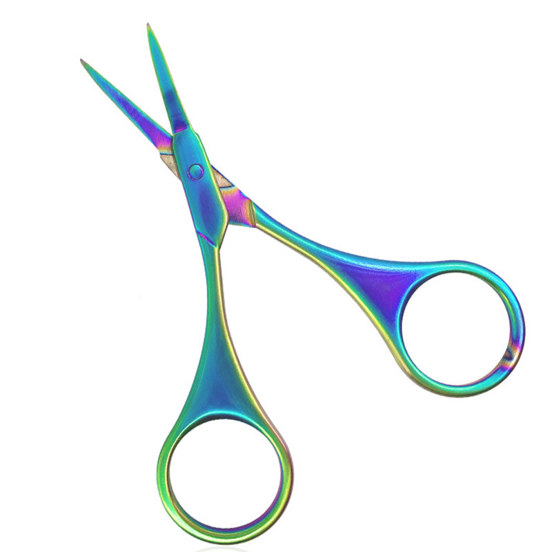 Foarfecă pentru sprâncene colorată din oțel inoxidabil Unelte mici pentru unghii Unelte de machiaj