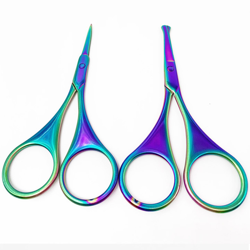 Foarfecă pentru sprâncene colorată din oțel inoxidabil Unelte mici pentru unghii Unelte de machiaj