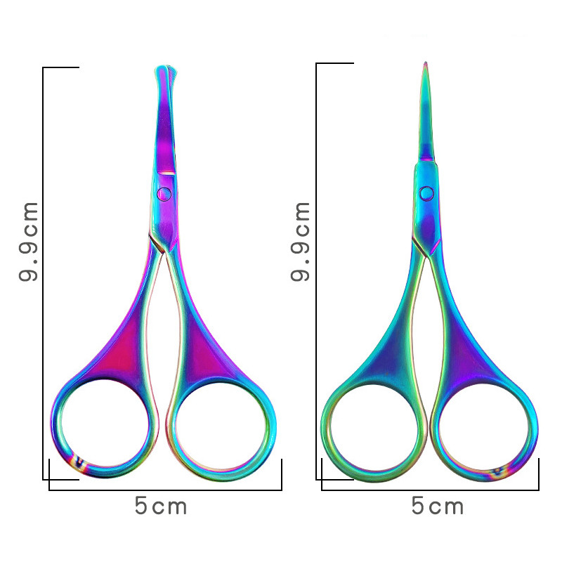 Foarfecă pentru sprâncene colorată din oțel inoxidabil Unelte mici pentru unghii Unelte de machiaj