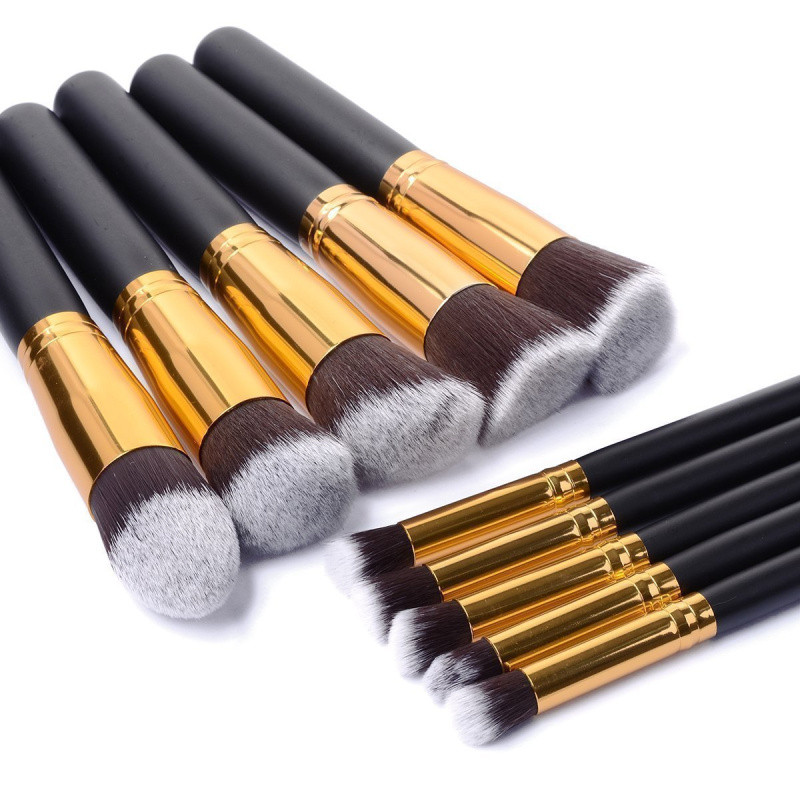 New Arrive 10 db szintetikus Kabuki sminkecset készlet Cosmetics Foundation keverő pirosító smink eszköz