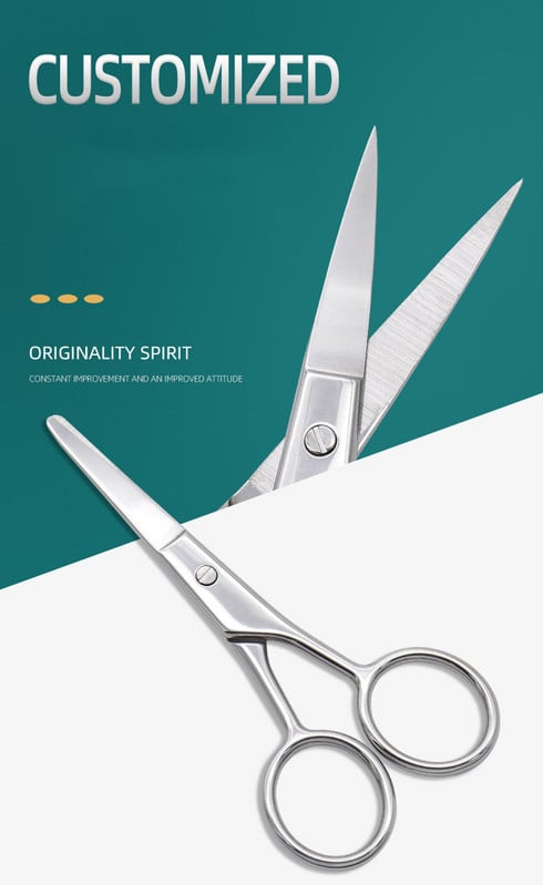 1 buc din oțel inoxidabil machiaj mic foarfece de îngrijire sprâncene barbă mustață instrument pentru păr