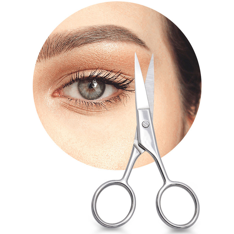 1 buc din oțel inoxidabil machiaj mic foarfece de îngrijire sprâncene barbă mustață instrument pentru păr