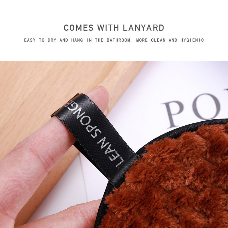 1 buc. Tampoane reutilizabile din bumbac, lavabile, lavabile, din microfibră, pentru îndepărtarea machiajului facial, burete puf, tampoane de ștergere cu două straturi, instrument de curățare pentru prosop