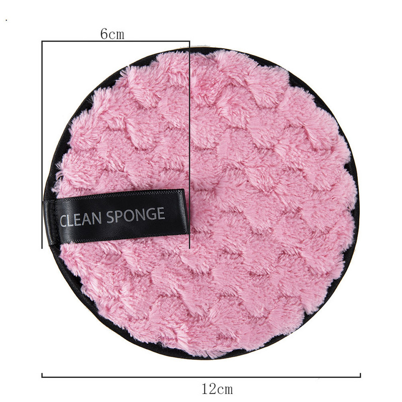 1 buc. Tampoane reutilizabile din bumbac, lavabile, lavabile, din microfibră, pentru îndepărtarea machiajului facial, burete puf, tampoane de ștergere cu două straturi, instrument de curățare pentru prosop