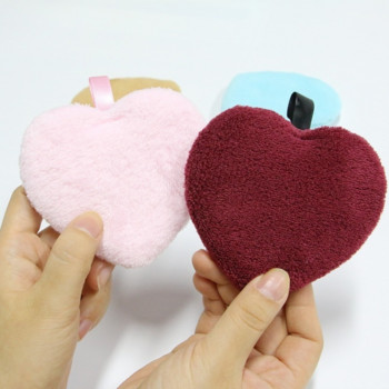 Μαξιλαράκια ντεμακιγιάζ Επαναχρησιμοποιούμενα που πλένονται σε σχήμα καρδιάς Love Microfiber Αφαίρεση μακιγιάζ Σφουγγάρια σε σκόνη Εργαλείο καθαρισμού σφουγγαριών