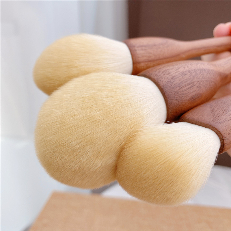 Set de pensule de machiaj din nuc, pudră cosmetică de înaltă calitate, fond de ten, fard de ochi, perie de machiaj, mâner din lemn
