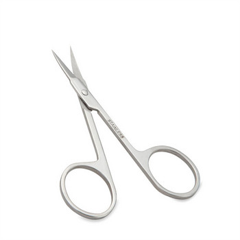 Тример за вежди от неръждаема стомана Scissor Bend Head Тример за вежди Ножица за подстригване на косми в носа Инструменти за красота Шивашка ножица E1176