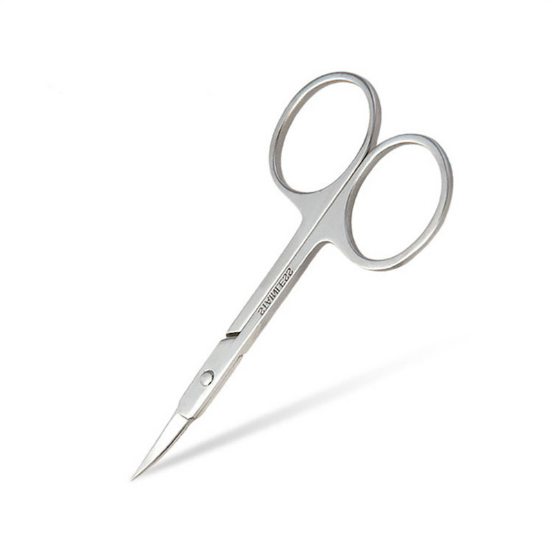 Trimmer de sprâncene din oțel inoxidabil Foarfecă Cap îndoit Trimmer de sprâncene Naz Tunde Păr Foarfecă Instrumente de frumusețe Foarfecă de croitor E1176