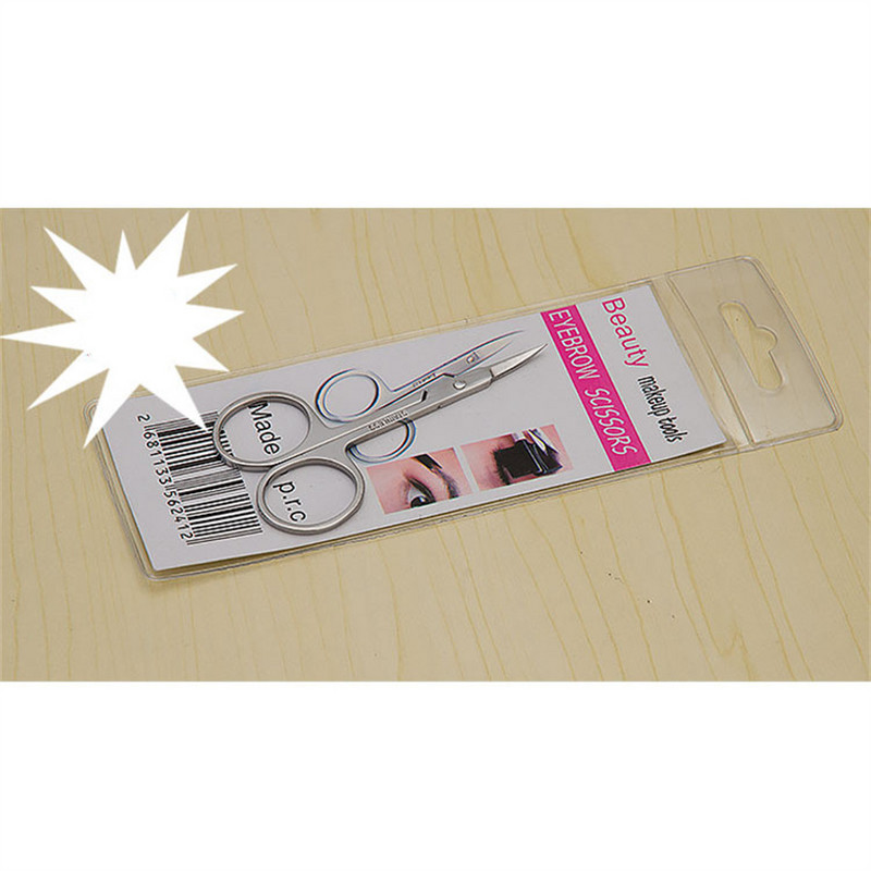 Trimmer de sprâncene din oțel inoxidabil Foarfecă Cap îndoit Trimmer de sprâncene Naz Tunde Păr Foarfecă Instrumente de frumusețe Foarfecă de croitor E1176