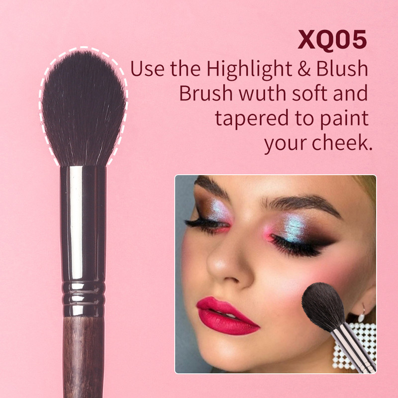 OVW kecskeszőr professzionális kefe sminkkészlet Natural Brochas Maquillaje Make Up Tapered Blender Highlight Brush Blusher