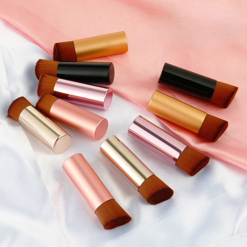 1 buc Mini pensule portabile de machiaj pentru fond de ten lichid Perie cu cap oblic fără sudură Instrumente cosmetice profesionale