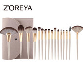 ZOREYA sminkecset készlet 16 db-os púderalapozó szempilla nagy ventilátor szemhéjfesték smink ecset szépség kozmetikai eszköz
