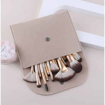 ZOREYA Σετ πινέλα μακιγιάζ 16 τμχ Πούδρα Foundation Eyelash Large Fan Eye Shadow Make Up Brush Beauty Cosmetic Tool