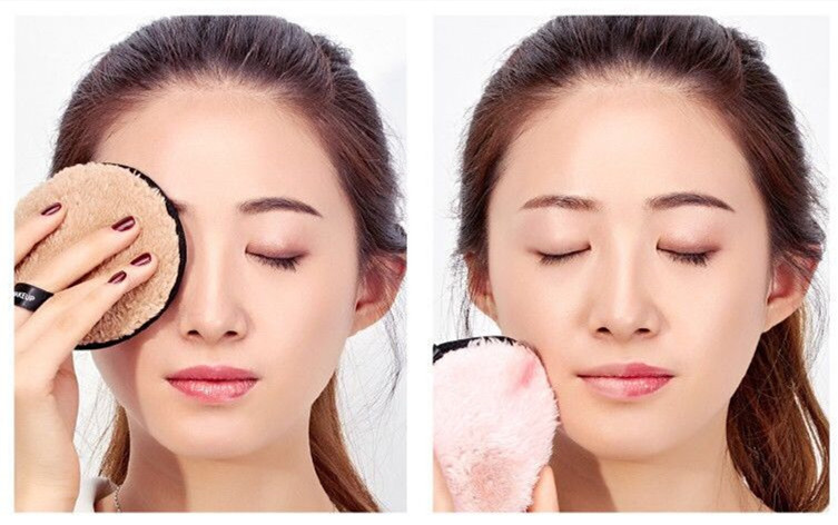 1/3 buc. Demachiant reutilizabil Tampoane din pânză din microfibră Demachiant pentru prosop Demachiant de pluș Pudră de curățare Leneș Machiaj puf