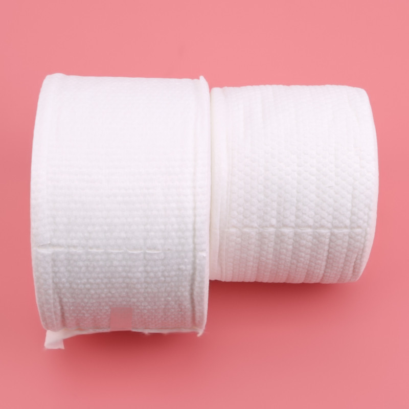 Ühekordselt kasutatav näorätikurull Pehme kuiv- ja märgpuhastusrätik Ilurätik puhastav meigieemaldaja Kosmeetiline vatipadjake näohoolduseks