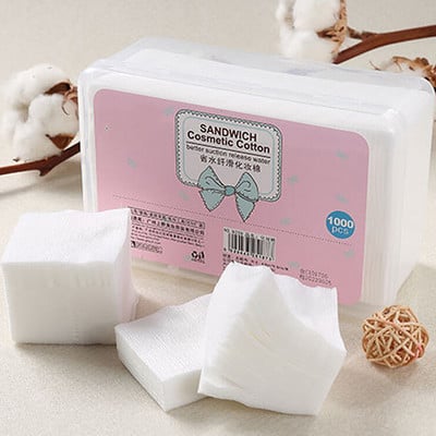 1000Pcs/Set Quality Disposable Makeup Cotton Wipes Soft Makeup Remover Pads Ultrathin Facial Cleansing Paper Wipe Make Up Tool