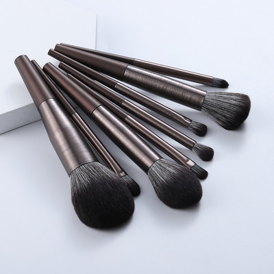 FLD 11/8 buc. Păr natural, pensule de machiaj verde, pudră de fond de ten, fard de pleoape, set de perii pentru sprâncene, instrument cosmetic pentru machiaj profesional