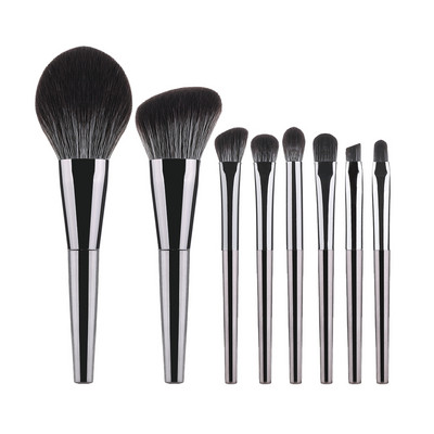 FLD 11/8 buc. Păr natural, pensule de machiaj verde, pudră de fond de ten, fard de pleoape, set de perii pentru sprâncene, instrument cosmetic pentru machiaj profesional