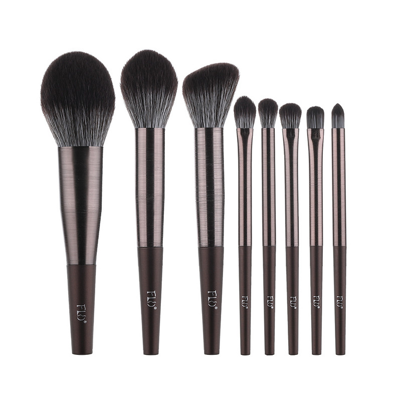 FLD 11/8 buc. Păr natural, pensule de machiaj verde, pudră de fond de ten, fard de pleoape, set de perii pentru sprâncene, instrument cosmetic pentru machiaj profesional