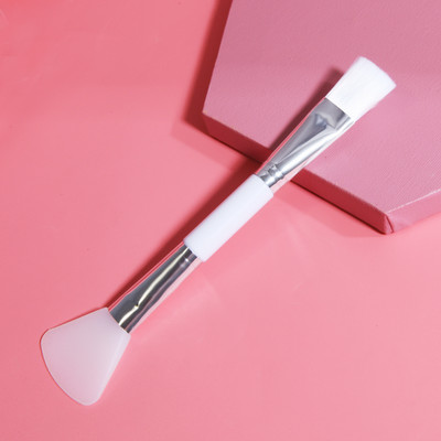 Perie pentru mască facială din silicon Perie profesională cu două capete pentru amestecarea fibrelor de lână, instrument cosmetic pentru îngrijirea pielii, ușor de curățat 1 buc.