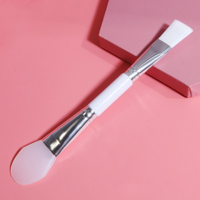 Perie pentru mască facială din silicon Perie profesională cu două capete pentru amestecarea fibrelor de lână, instrument cosmetic pentru îngrijirea pielii, ușor de curățat 1 buc.