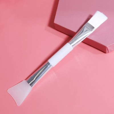 Perie pentru mască facială din silicon Perie profesională cu două capete pentru amestecarea fibrelor de lână, instrument cosmetic pentru îngrijirea pielii, ușor de curățat 1 buc.